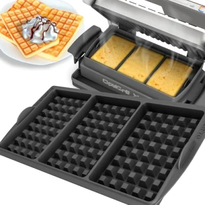 Afbeelding van ZauberFry Wafelijzer compatibel met Tefal OptiGrill XL, Elite Plus + siliconen bakschaalinzet van siliconen, Belgische wafels, accessoires