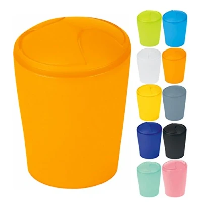 Afbeelding van Spirella Move Cosmetica emmer, afvalemmer, afvalemmer met schommeldeksel, kunststof, 2 liter, oranje