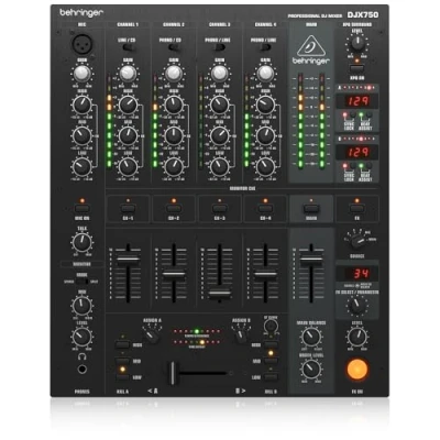 Afbeelding van Behringer DJX750 Professionele 5 kanaals DJ mixer met geavanceerde digitale effecten en BPM teller