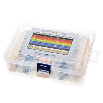 Afbeelding van DollaTek 2600 stuks weerstandsset met 130 waarden, 1% verschillende weerstanden, 1 ohm 3 m 1/4 W, assortiment metaalfolie weerstanden opbergdoos voor doe het zelfprojecten