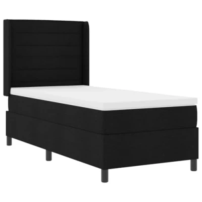 Afbeelding van vidaXL Boxspringbed met matras en LED stof zwart 100x200 cm