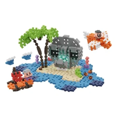 Afbeelding van Marioinex 903148 Building Blocks Mini Waffle Adventure Treasure Island 148 Pieces 2 Figures