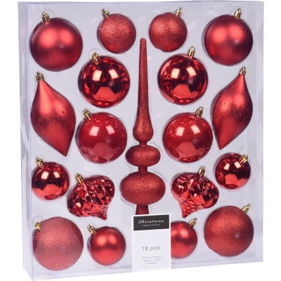 Afbeelding van Kerstballen 19 stuks (Piek, Rood)