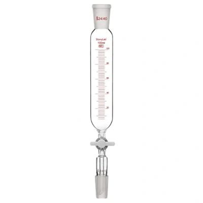 Afbeelding van stonylab Druk Egaliseren Additietrechter, 24/40 Gezamenlijke Borosilicaatglas Graduated Drop Trechter met PTFE Stopcock voor Laboratorium Aanvullend Trechter, 100 ml