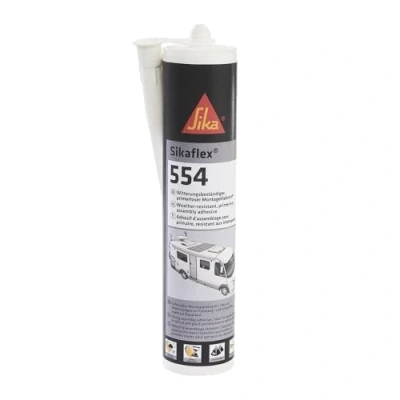 Afbeelding van Sika Montagelijm Sikaflex 554 wit ideaal voor grote onderdelen en hoge dynamische belasting verouderings weerbestendig 300 ml