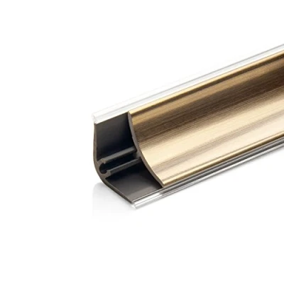 Afbeelding van DQ PP 3 m afdekprofiel, chroom, 13 x mm, pvc, keukenstrip voor het werkblad, afdekprofiel in de keuken, wandafsluitprofiel, tafelbladprofiel