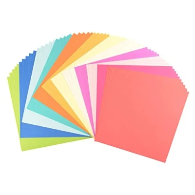 Afbeelding van Vaessen Creative Florence Cardstock papier, kleurenmix zomer, 216 g/m², vierkant, 30,5 x cm, glad, voor scrapbooking, kaarten maken, stansen en ander papierknutselwerk