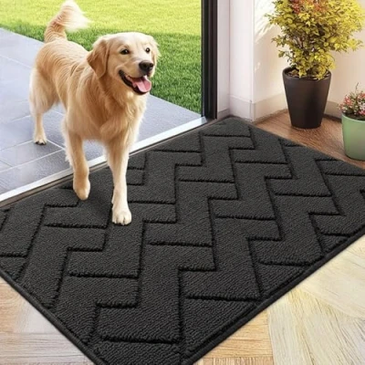 Afbeelding van Deurmatten Binnen Duiten Biscpro Schoonloopmat Vuilschraper,Antislip, Machinewasbaar,Waterabsorberend, entree deurmat voor voordeur, gang, entree, keuken, slaapkamer (Dark Grey, 60x90cm)