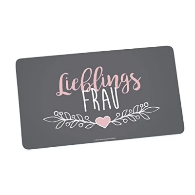 Afbeelding van Infinite by GEDA LABELS (INFKH) plankje Lieblingsfrau 23, 5x14, 5cm ontbijtplank melamine, grijs roze, 5 x 14 0,5 cm