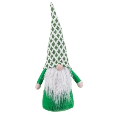 Afbeelding van Bigbuy Christmas Kerstversiering Wit Groen Zand Weefsel Kerstman 48 Cm