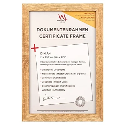 Afbeelding van Walther design EFX130E Fiorito Houten lijst Kunstglas 21x29 7 cm licht eiken