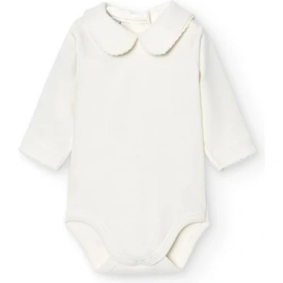 Afbeelding van Babidu Romper/Body Creme Lange mouw Gehaakt Randje langs kraag 1190 Newborn maat 50
