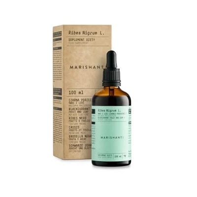 Afbeelding van Zwarte bes (Ribes Nigrum L.) Alcoholvrije moedertinctuur vloeibaar extract druppels 100ml Voedingssupplement Marishanti 100% natuurlijk en veganistisch