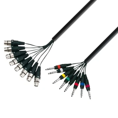 Afbeelding van ah Cables KMCO5XMPPM38 Multicore kabel 8 x 6,3 mm stereo naar XLR mannelijk 5 m