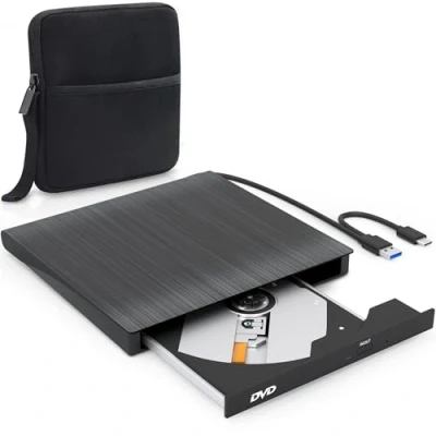 Afbeelding van Strex Externe DVD Speler En Brander Met Hoes CD/DVD Plug &amp; Play USB 3.0 Geschikt voor Windows, Mac