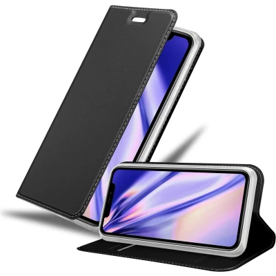 Afbeelding van Cadorabo Hoesje geschikt voor Apple iPhone 11 in CLASSY ZWART Beschermhoes met magnetische sluiting, standfunctie en kaartvakje Book Case Cover Etui