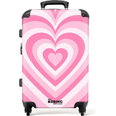 Afbeelding van NoBoringSuitcases.com® Koffer groot roze Reiskoffer met wielen 20 kg bagage