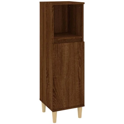 Afbeelding van vidaXL Badkamerkast 30x30x100 cm bewerkt hout bruin eikenkleur