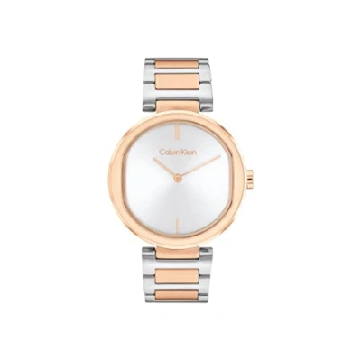 Afbeelding van Calvin Klein CK25200251 Sensation Dames Horloge Mineraalglas Staal Zilverkleurig 36 mm breed Quartz Vouw/Vlindersluiting 3 ATM (spatwater)