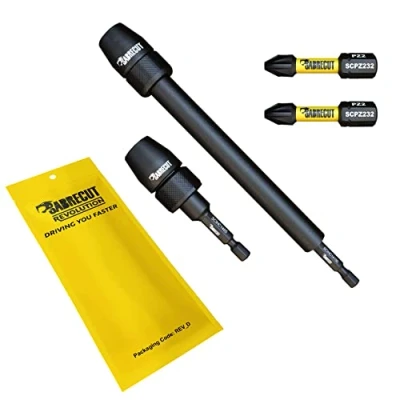 Afbeelding van 4 delige SabreCut SCRK2 65 mm en 152 professionele slagbithouders met 2 x 32 magnetische PZ2 schroevendraaier slagbits compatibel Dewalt, Milwaukee, Makita, Bosch anderen