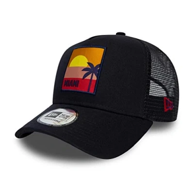 Afbeelding van New Era Miami Cap Verstellbar Trucker Kappe Sommer Patch Usa Blau One Size