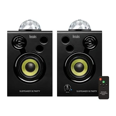 Afbeelding van Hercules DJMonitor 32 Party 2 x 15 watt RMS 60 piekvermogen lichteffecten 7,6 cm woofer LED verlichting: elke speaker heeft een lichtkoepel met 4 modi voor verschillende verlichtingssferen (regelbaar via afstandsbediening)