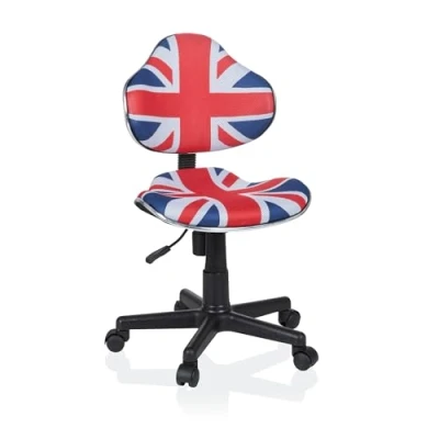 Afbeelding van HJH OFFICE 670932 kinderbureaustoel KIDDY GTI 2 stof blauw/rood ergonomische draaistoel voor jeugd in hoogte verstelbaar