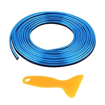 Afbeelding van Keenso Auto interieur, decoratieve strips, stickers, sierstrip, flexibel, voor auto, 5 m, doe het zelf, blauw