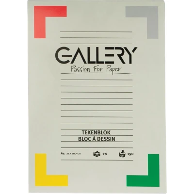 Afbeelding van Gallery tekenblok ft 21 x 29,7 cm (A4), extra zwaar houtvrij papier, 190 g/m², blok van 20 vel tekenpapier