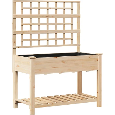 Afbeelding van vidaXL Tuinbak met Trellis en Plank 115x59x152 cm Massief Hout Vuren