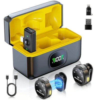 Afbeelding van Comius Sharp Lavalier draadloze microfoon, plug play microfoon met digitaal display voor opnames, mini iPhone/Android/pc, mobiele telefoon YouTube vlog