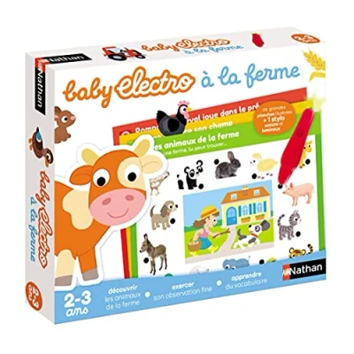 Afbeelding van Nathan Baby Electro op de boerderij Ontdek boerderijdieren Elektronisch educatief spel Inclusief 1 geluids en lichtpen Voor kinderen van 2 tot 3 jaar