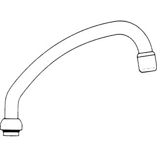 Afbeelding van Venlo U uitloop draaibaar met perlator 3/4&quot; x 170 mm