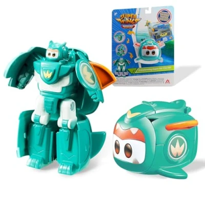 Afbeelding van Super Wings EU770643 Transformations Supercharged Tino Pet speelfiguur kinderen ca. 6 cm hoog, vliegtuig en robot voor jongens meisjes vanaf 3 jaar