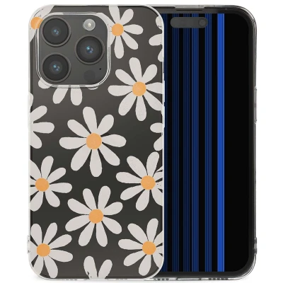 Afbeelding van Apple iPhone 15 Pro Hoesje Siliconen en TPU (zacht) iMoshion Softcase/Backcover Daisy Flower Telefoonhoesje