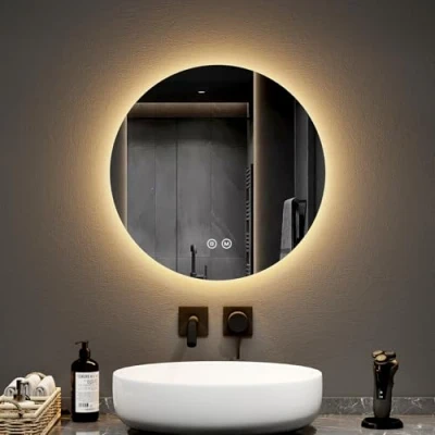 Afbeelding van EMKE Badkamerspiegel met verlichting, rond, diameter 50 cm, dimbaar, geheugenfunctie, aanraakschakelaar, IP44, energiebesparend