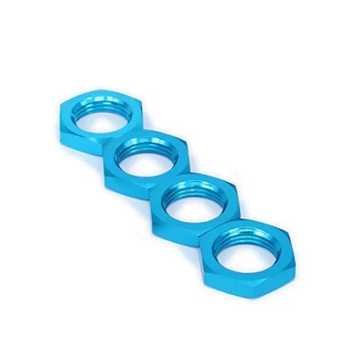 Afbeelding van KEEDA 4 STKS M17 17mm Aluminium RC Wiel Hex Naaf Moer Draad 1.0mm voor 1/8 Model Auto HSP Redcat Himoto Onderdelen (blauw)