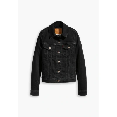 Afbeelding van Levi&#039;s dames Trucker spijkerjas met borstzakken in de kleur Zwart, maat: XS