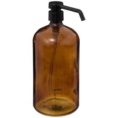 Afbeelding van 5Five Zeeppompje van glas bruin 1 liter