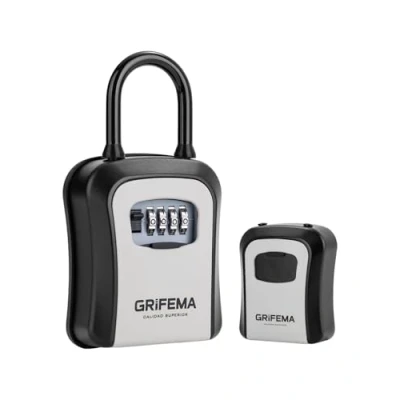 Afbeelding van GRIFEMA GA1003 2 Sleutelkluis, slotkast, sleutelkast met haken, voor thuis, kantoor, grijs