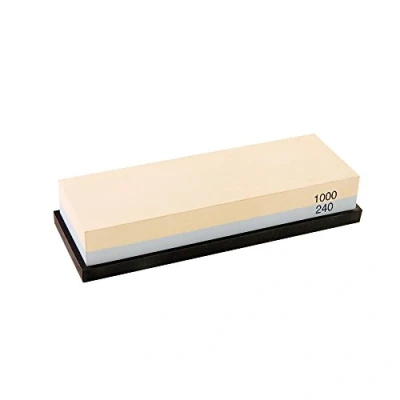 Afbeelding van Rockingham Forge SUPERSHARP PRO 2 in 1 combinatie Whetstone, 240/1000 Grit extra brede Deluxe messenslijpsteen, antislip basis, 24 x 8 4,5 cm, grof/medium