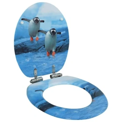 Afbeelding van vidaXL Toiletbril met Soft Close Deksel Pinguïn Toiletzitting Toiletdeksel Toilet Wc Bril Zitting Toiletbrillen Toiletdeksels MDF