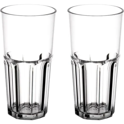 Afbeelding van Multifunctionele Kunststof Glazen 22cl Transparant 2 Stuks