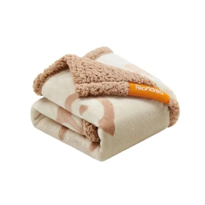 Afbeelding van Feandrea Waterdichte hondendeken, Sherpa fleece huisdierdeken voor mini honden, katten, 73 x 63 cm, S, machinewasbaar, dubbelzijdige bankhoes, beige PPB029K01