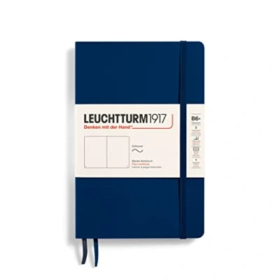 Afbeelding van Leuchtturm notitieboek softcover 19x12.5 cm Navy blanco