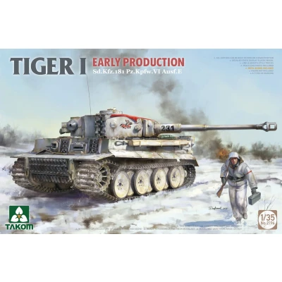 Afbeelding van 1:35 Takom 2196 Sd.Kfz.181 Pz.Kpfw\.VI Tiger I Ausf. E Vroege Productie Tank Plastic Modelbouwpakket