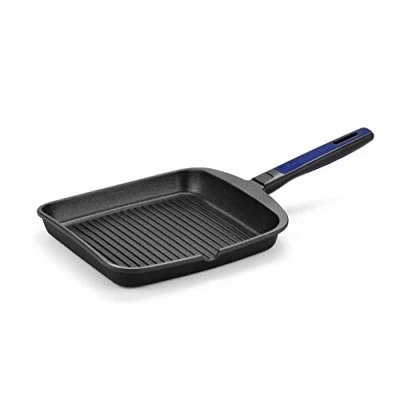 Afbeelding van BRA Advanced Grill met strepen, 28 cm, gegoten aluminium antiaanbaklaag, PFOA vrij, versterkte prestaties, kras en slijtvast, geschikt voor inductie [Amazon Exclusive]