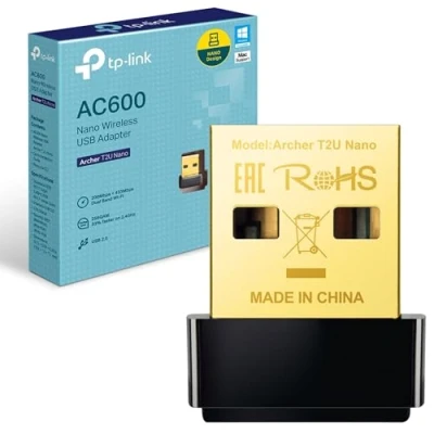 Afbeelding van TP Link AC600 USB Wi Fi Dongle, Dual Band 5 GHz draadloze adapter voor pc, desktop en laptop, ondersteunt Windows 11/10/8.1/8/7/XP, Mac OS 10.9 10.13 (Archer T2U Nano)