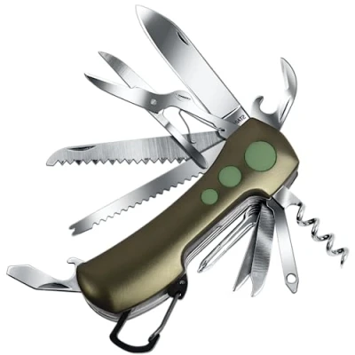 Afbeelding van ZIMAIC zakmes, multitoolmes, Zwitsers vaderdagcadeau, multifunctioneel gereedschap met 15 functies, zakgereedschap voor kamperen en noodgevallen