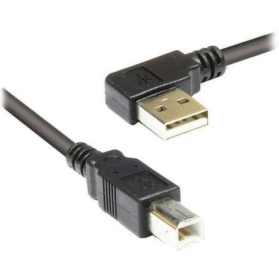 Afbeelding van USB haaks naar B kabel USB2.0 tot 2A / zwart 0,50 meter